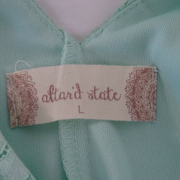 Altard State Shift Dress Lace Overlay Beaded Women Size L Green Wedding Party - Picture 6 of 9